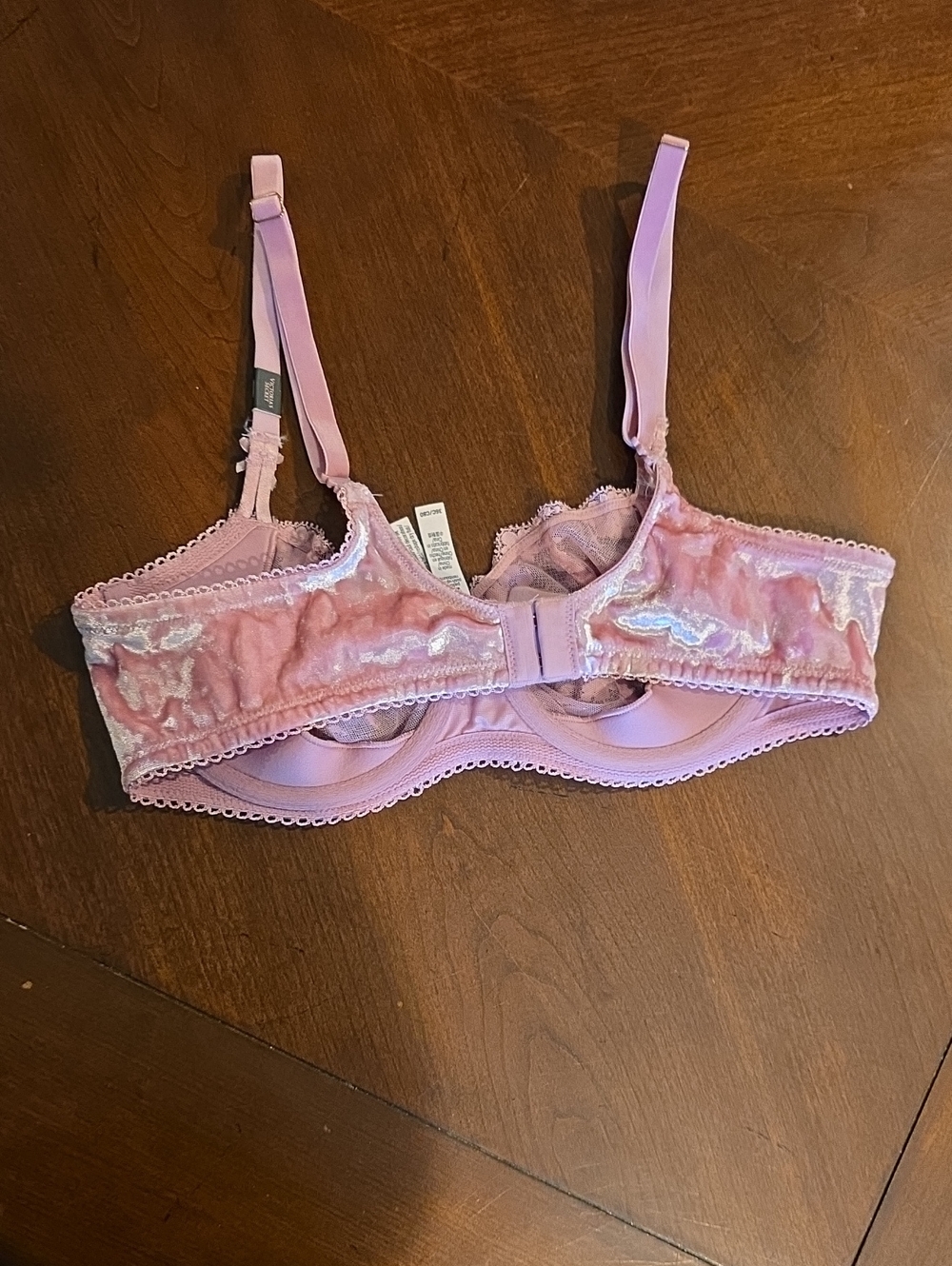 (J15) Victoria's Secret Lavender Pink Lace Underwire Bra - Picture 4 of 7